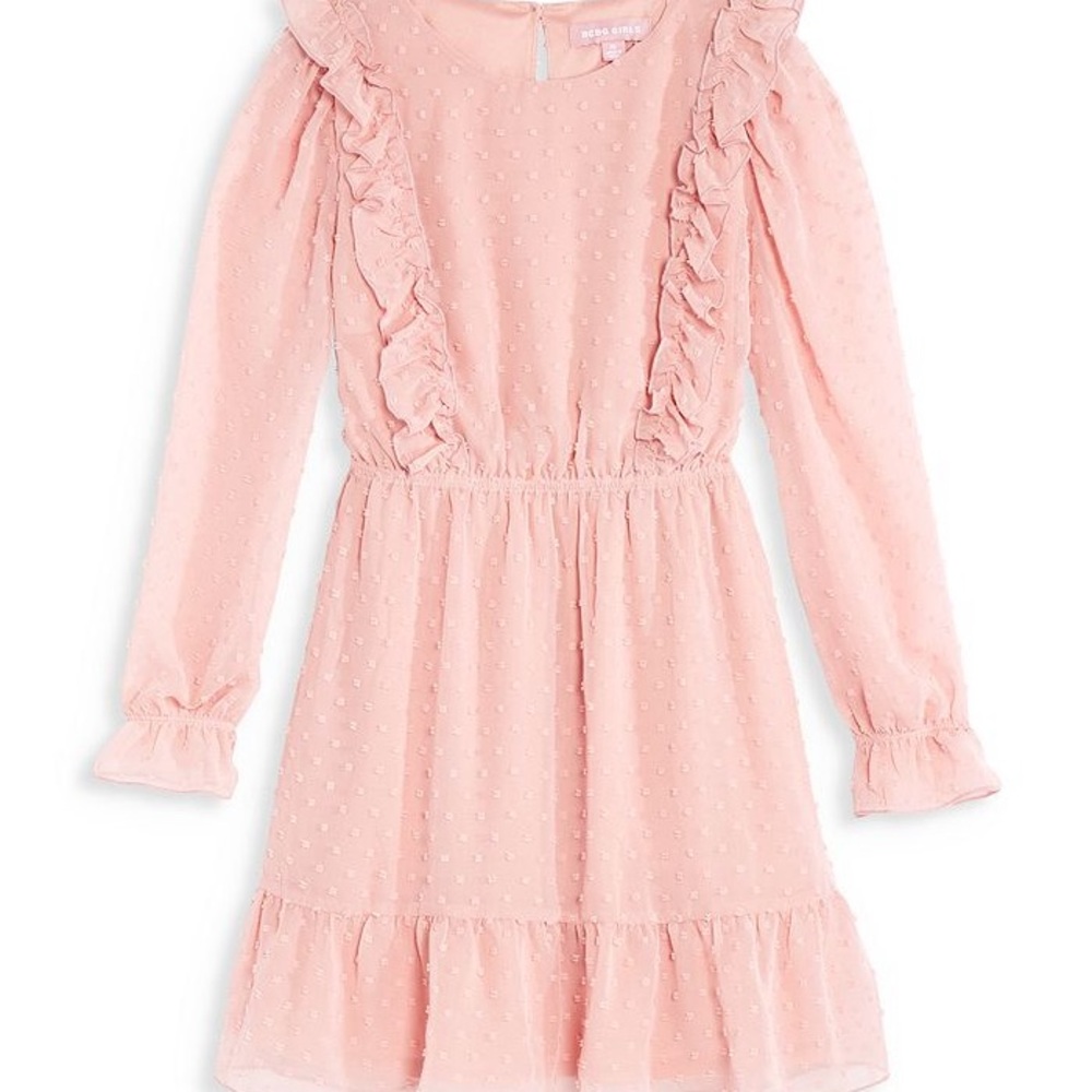 BCBG Girls Pink Ruffled Kids Dress